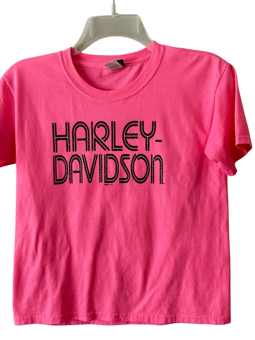 Harley-Davidson Kids Bright Pink Graphic Tee with Black Logo